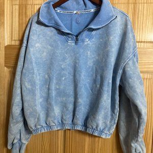 Free People FP Movement Valley Girl Sweat Top, Cropped Sweatshirt Ruched NWOT, M